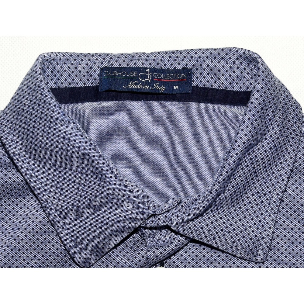 Clubhouse Collection Masters Made in Italy Mens Polka dot Golf Shirt Size Medium - Picture 5 of 7